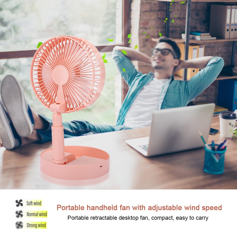 Portable Mini USB Rechargeable Handheld Fan Home Office Silent Desktop