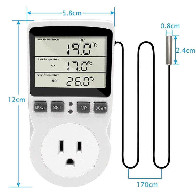 RUIZHI Smart Aquarium Temperature Control Socket with Sensor Digital Temperature