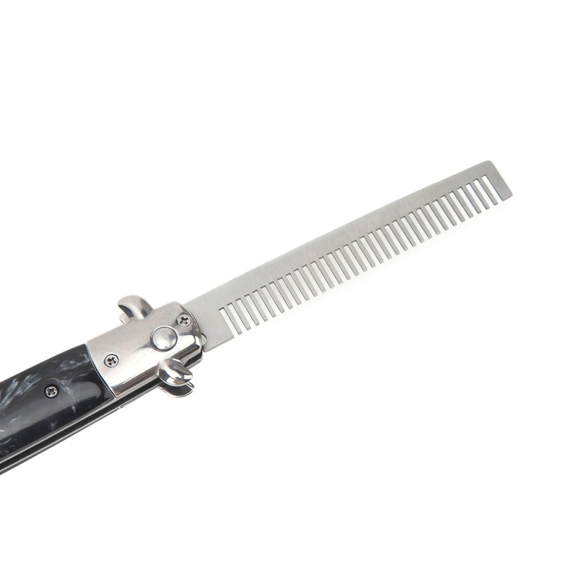 Switchblade Comb Men Automatic Push Button Foldable Pocket Oil Hair