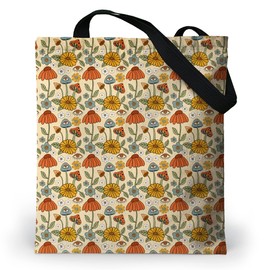 Loxato Tote Bag with Zip - Women's Shoulder Bag with Zip - Waterproof Oxford Fabric - Printed Fabric Bag - Shoulder Bag Large W 37 x H 42 cm - Women's Bag, Hippie 03