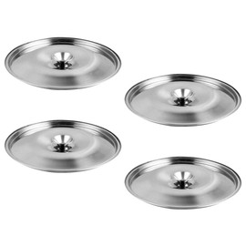 Yardwe Set of 4 Stainless Steel Mini Pot Lid Replacement Lid Oil Pot Spice Pot Lid with Button Handle 12 cm for Oil Can Cooking Pot Egg Pan Spice Container Silver
