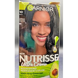 Garnier (1 Ct.) Garnier Nutrisse - Nourishing Creme - Permanent Hair Dye - #10 Black