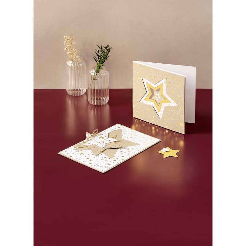 Cardboard Pad "Stars" Gold/Silver, DIN A4