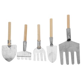 Garneck 5Pcs Mini Garden Tools Miniature Zen Garden Rakes Grass Rake Outside Multi Outdoor Accessories Mini Flower Shovels Bonsai Gardening Kit Flower Lawn Tool Gardening Shovel Tool Plants Hay Iron