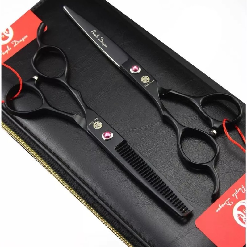 Purple Dragon Kit Tijeras Prof Estilista Zurdo Estuche Purple Dragon
