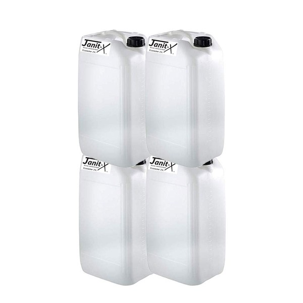 Ecostacker 25L White Plastic Stack-able Jerry Can Water Carrier (4 Pack)