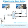 TKCHAX 2 Way Coaxial Cable Splitter,Support 10-2602MHz, RG6 Compatible, Nickel-Plated