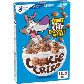 Cookie Crisp Breakfast Cereal, Chocolate Chip Cookie Taste, Made with Whole Grain, 10.6 oz