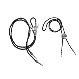 Leather tie Walquicks Fashion Bolo Tie,Handmade Vintage Bolo Ties for Men Western Cowboy Leather Necktie with Natural Tiger Eye Stone Costume Accessories for Men Women