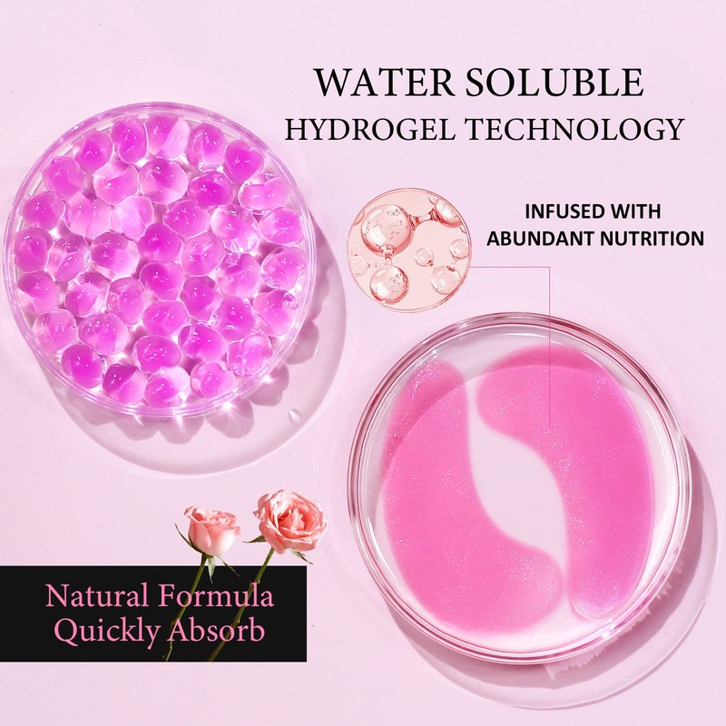 PEAUAMIE Under Eye Patchs Rose Eye Mask for Dark Circles
