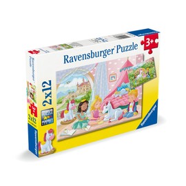 Ravensburger Royal Friendship Jigsaw Puzzles for Kids Age 3 Years Up - 2x 12 Pieces - Princess & Unicorns
