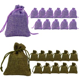 Yaoyunfangjin 24 Sachets (12 Lavender +12 Litsea Cubeba) - Leak-Proof Linen Bags, Natural Floral & Lemon Scents for Closet, Drawer, Car Freshness
