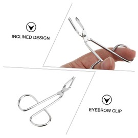 Ipetboom Stainless Steel Eyebrow Tweezer Clip Silver Scissors Design for Removal Essential Facial Grooming Tool for Women Durable and Convenient Eyebrow Trimming