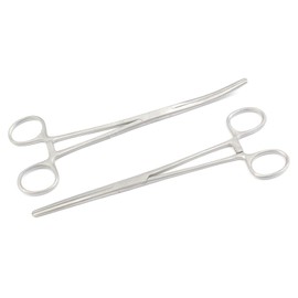 Ultimate 2 Pc 8" Locking Straight & Curved Hemostat Set ideal for Fishing, Taxidermy, EMT, Nurse and Hard to Reach Area by OdontoMed2011