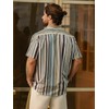 Hardaddy Men's Striped Shirts Casual Short Sleeve Button Down Summer