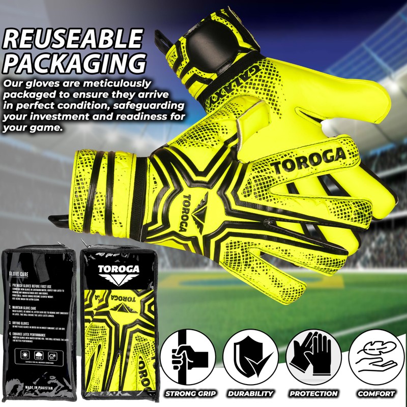 TOROGA Football Goalkeeper Gloves For Boys, Kids Children Youth Soccer