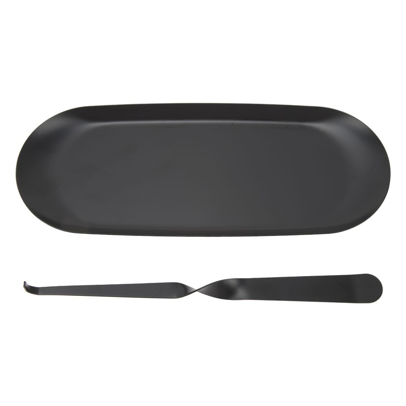 Candle Holder Tray with Wick Dipper Decorative Oval Shape Mattee