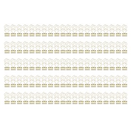 100Pcs Gold Metal Hollow Paper Clip Long Tail Firm Fixing Small Binder Stationery Clamps Set for Office Flower Shape