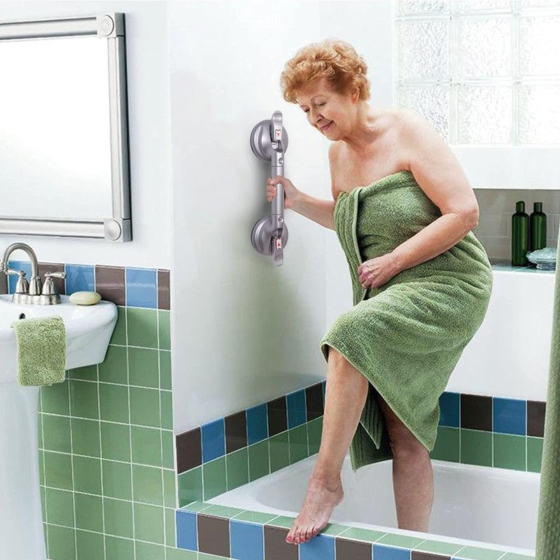 HEINSY 17inch Suction Shower Grab Bar, Portable Shower Handle Bar