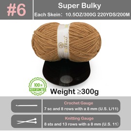 BATELO Chenille Yarn for Crocheting & Knitting 880 Yards, Soft Thick Fluffy Bulky Blanket Yarn, 4 Pack of 10.5oz(Brown)