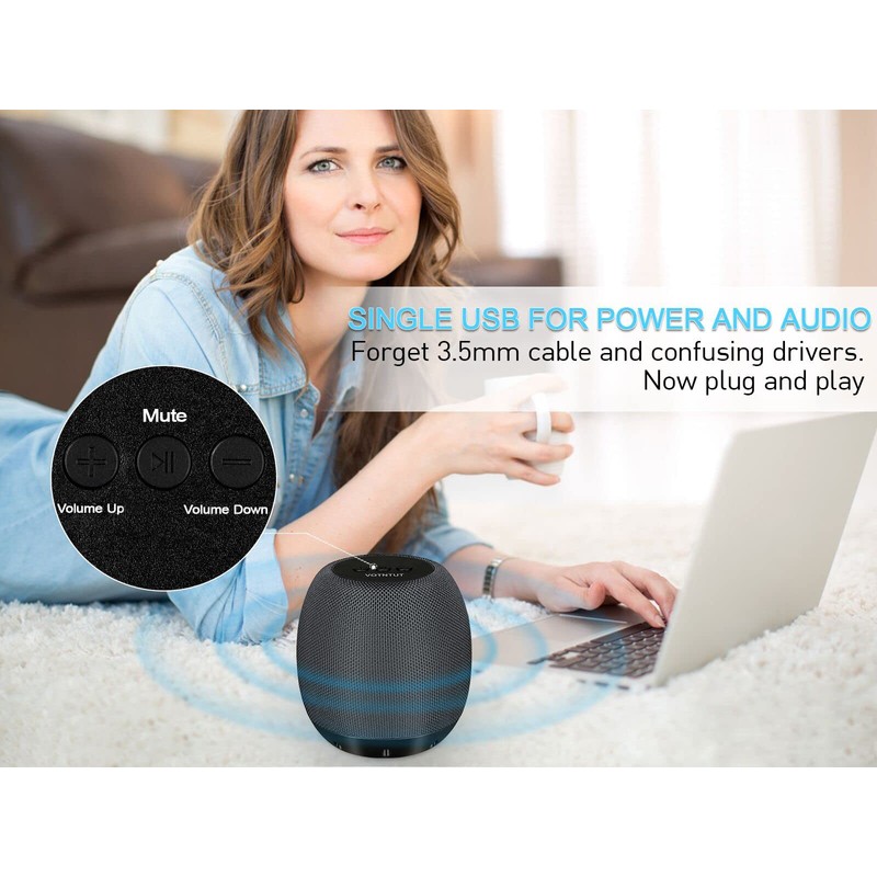 YYV USB PC Speaker, Wired Computer Speaker for Desktop/Laptop/Notebook, Mini
