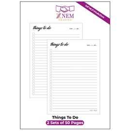 XNEM Trading To Do List Notepad, 2 Sets of 50 Pages, Quality Paper, 5.8x8.2 inches, College Ruled, Daily Task Planner