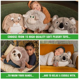 COZY NOXXIEZ Plush Hand Warmer Toys - Wildlife Animals - Childrens Cute Pillows, Fluffy Soft Plushies, Reusable Animal Cushion Presents for Girls, Boys, Babies (Shark)