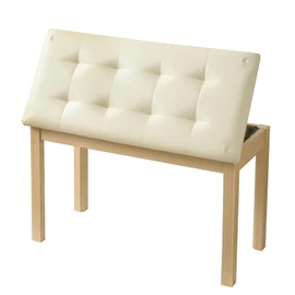 ZHRUNS Duet Piano Bench Wooden Keyboard Bench with Storage Compartment, 29''Piano Chair Seat with Padded Cushion, Long Piano Stool Beige