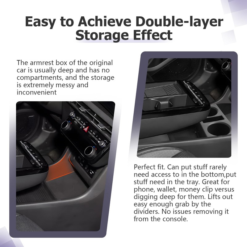 LUWU Lower Console Organizer Compatible with 2025 Hyundai Tucson Accessories