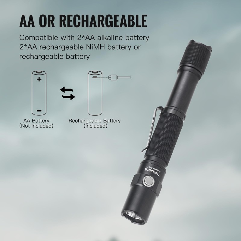 ThruNite Archer 2A C LED Rechargeable Flashlight, High 1000 Lumens