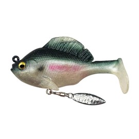 USA Bass Tackle - Hand Poured Underspin Gill - Weedless Gilly Paddletail Sleeper Swimbait with Bass-Tech Soft Plastic & Owner Mega Jig Hook Largemouth Smallmouth Spotted Bass (1/2, US Gizzard)