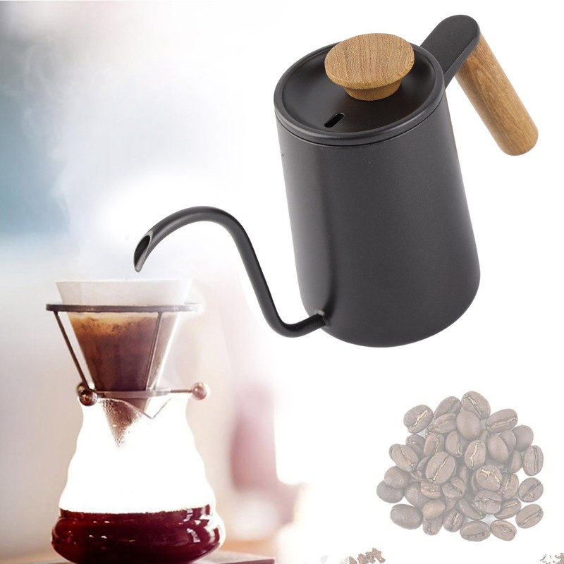 600ml Fashion Stainless Steel Handle Drip Coffee Pot Long Gooseneck