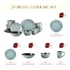 September Promotion Golden Green Stoneware Embossed 16pc Dinner Set High