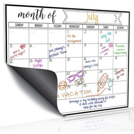 Magnetic Dry Erase Refrigerator Calendar, Large Calendar Whiteboard Monthly Planner - 2 Fine Tip Markers and Large Eraser- Planner White Board, Kitchen Fridge White Board (2)