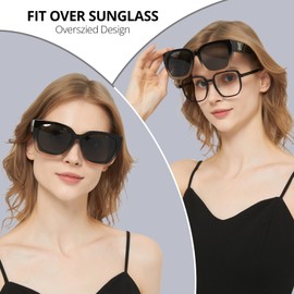 SIPHEW Over Glasses Sunglasses Womens Polarised Fit Over Sunglasses Ladies Sunglasses Over Glasses for Women UV400 Protection