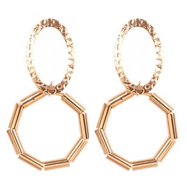 Touchstone Indian Bollywood Modern Style Handcrafted Designer Jewelry Long Earrings in Gold Or White Or Copper Tone for Women., Metal, No Gemstone