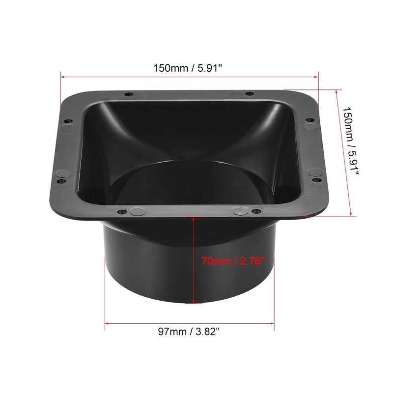 sourcing map Black Duct Connector Square Flange ABS Plastic Air