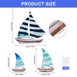 YGKYMVW Pack of 3 Sailing Boat Wall Decoration Maritime Style Wood Look Sailboat Wall Decoration Boat Wall Decoration Beach Decorations for Living Room Bedroom Hallway Holiday Home