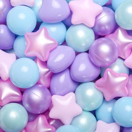 GOGOSO Star Ball Pit Balls for Ball Pit, Crush-Proof, and Colorful Play Balls for Kids,Christmas Decoration Party Favor and Gift for Toddlers Boys Girls (Light Mermaid, 13 in X 10 in X 4 in)