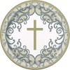 Unique 74854EU Eco-Friendly Paper Plates-18 cm-Fancy Gold Cross Religious Party-8