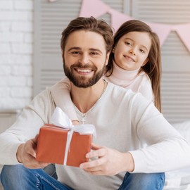 IEFLIFE New Dad Gifts - Silver Figaro Chain Cross Necklace for Men Daddy Necklace Jewelry, New Father Gifts 1st Fathers Dad Gift for Daddy Happy Father Birthday Gift Necklaces