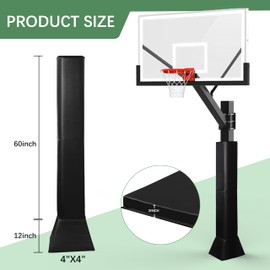 Katop Square Basketball Pole Padding, Professional Heavy Duty Protective Pad, 2-Inch Thick, All-Weather Pads fit 4Inch Square Poles, Heavy Duty Safety Pole Pads for Player Protection