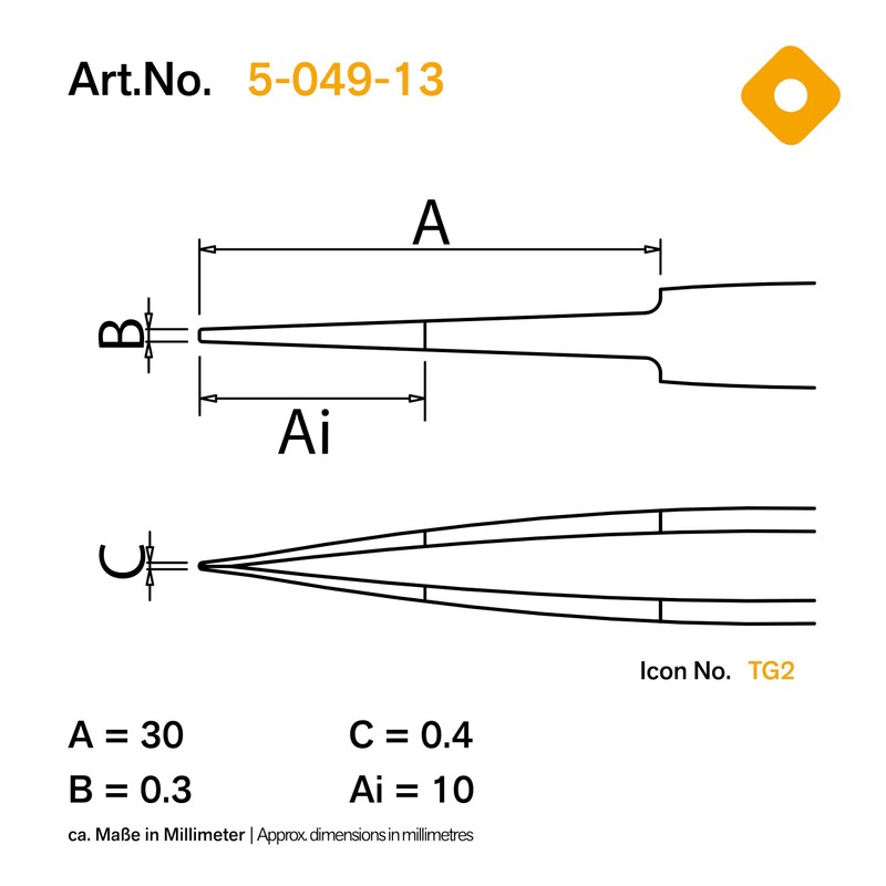 Bernstein 5-060 ESD Forceps for SMD 6-Piece Set