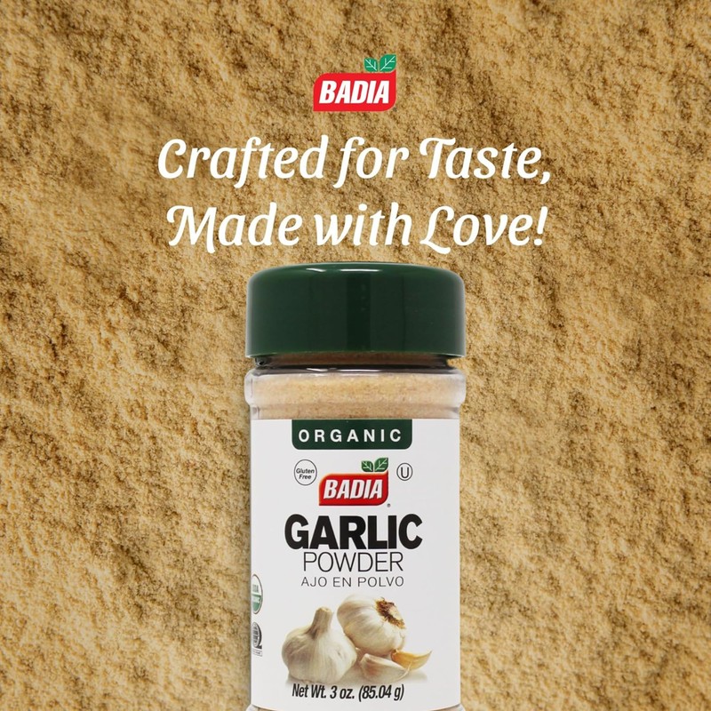 Badia Organic Garlic Powder, 3 oz – Premium Garlic Powder,