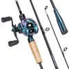 Souagyilang Baitcasting Fishing Rod Reel Combo,2 Pieces Medium Heavy Baitcasting
