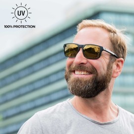 BBB Cycling Glasses with Reflective Lenses Unbreakable Lightweight Frame Secure Fit Multi Sport Sunglasses UV Protection for Casual Bike Riding Mens Womens Gold Matt Black Spectre BSG-66