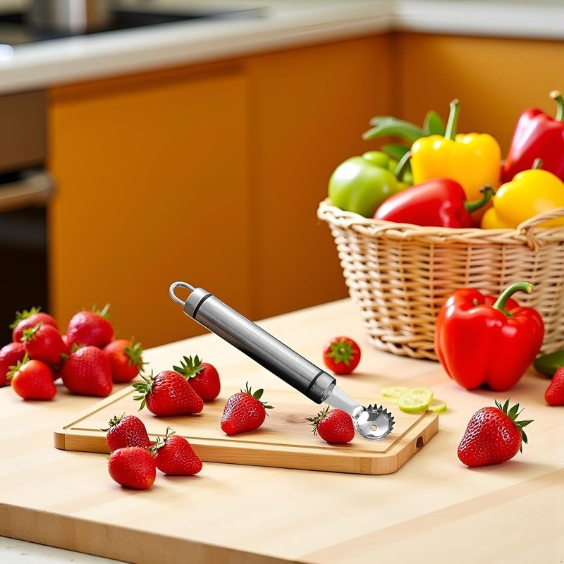 Stainless Steel Strawberry Huller and Tomato Stem Corer Tool Multi-Function