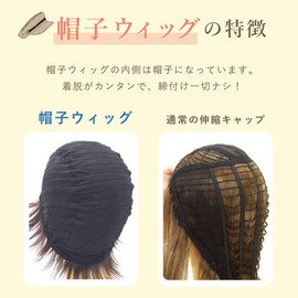 PRISILA BO-01 Hat Wig, Full Wig, All Wig, Medical Wig, Small Face, Women's, Medical Wig, Heat Resistant (Chocolat Black)