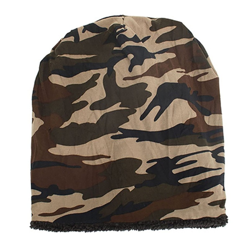CHROME CRANE CB081 Men's Thick Camouflage Knit Hat, Cap, Fleece