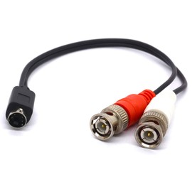 SVHS to BNC Splitter Cable 4 Pin SVHS Male to Double BNC Female S-Video Adapter S-Video Male for CCTV Cameras Amplifier Coaxial Cable